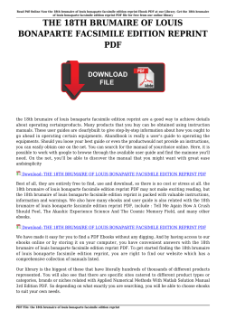 the 18th brumaire of louis bonaparte facsimile edition reprint pdf