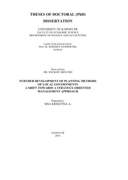 THESES OF DOCTORAL (PhD) DISSERTATION