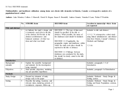 Page 1 S1 Text: RECORD statement Multimorbidity and healthcare