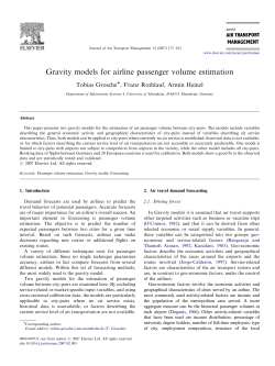 Gravity models for airline passenger volume estimation