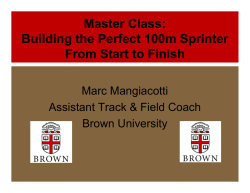Building the Perfect Sprinter From Start