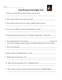 Paul Revere Scavenger Hunt
