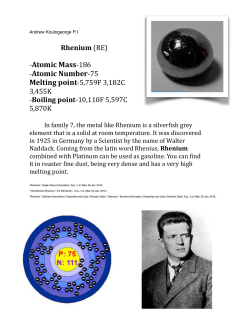 Atomic Mass-‐186 -‐Atomic Number-‐75
