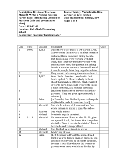 Meredith Writes a Number Sentence Parent Tape: Introducing