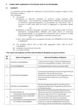 admission in second year of ug program leet