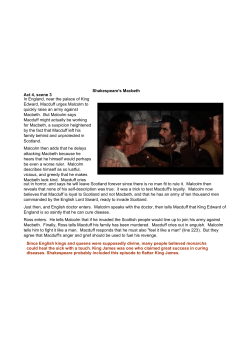 Shakespeare`s Macbeth Act 4, scene 3 In England, near the palace