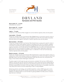 Synopses - Hare in the Gate Productions