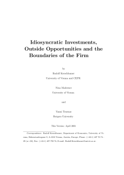 Idiosyncratic Investments, Outside Opportunities and the Boundaries