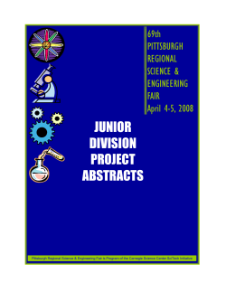 2008 Junior Division Student Abstracts