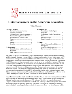Guide to Sources on the American Revolution