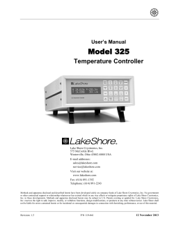 Manual for Model 325 Cryogenic Temperature Controller