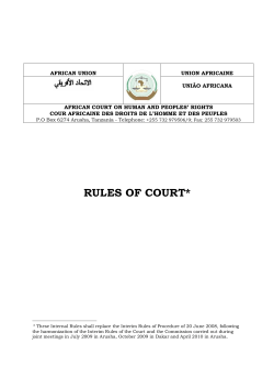 rules of court - African Court on Human and Peoples` Rights