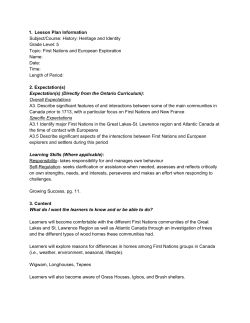 First Nation games and Survival Pre-visit lesson