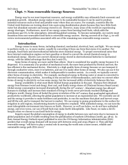 Chpt. 7: Non-renewable Energy Sources