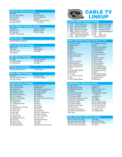 CABLE TV LINEUP