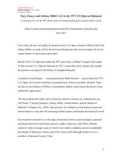 Fact, Fancy and Johnny Miller`s 63 at the 1973 US Open