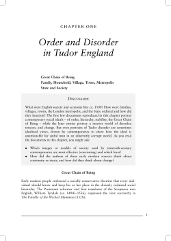 Order and Disorder in Tudor England