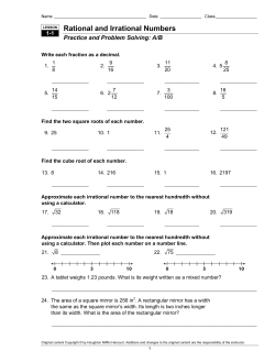 Rational and Irrational Numbers