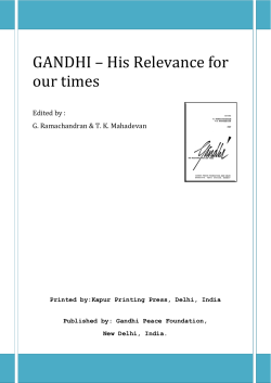 GANDHI – His Relevance for our times