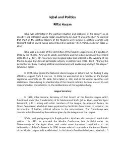Iqbal and Politics