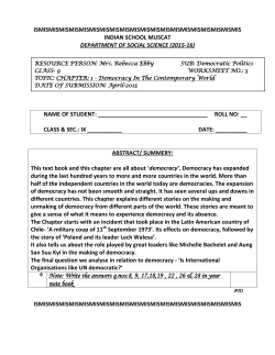 Class IX Social Studies Ch 01 Contemporary Democracy 2015