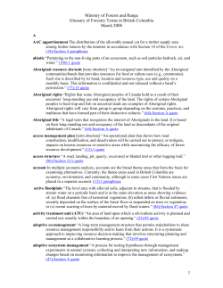 Glossary of Forestry Terms - Ministry of Forests, Lands and Natural
