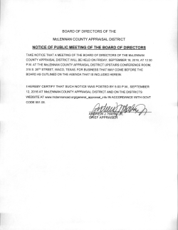 notice of public meeting of the board of directors