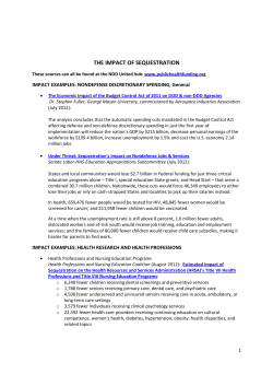 the impact of sequestration - Coalition for Health Funding