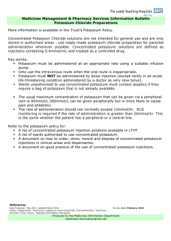 summary of Potassium Policy