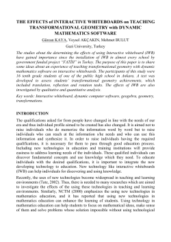 THE EFFECTS of INTERACTIVE WHITEBOARDS on