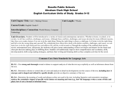 Roselle Public Schools Abraham Clark High School English