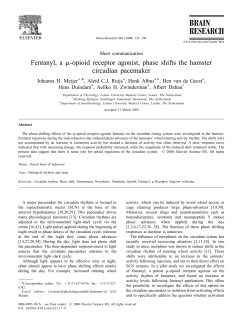 Fentanyl, a m-opioid receptor agonist, phase shifts the hamster