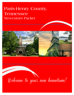 Newcomer packet - Paris-Henry County Chamber of Commerce