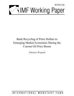 Bank Recycling of Petro Dollars to Emerging Market