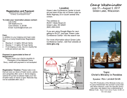 Camp Westminster - Presbytery of the Midwest