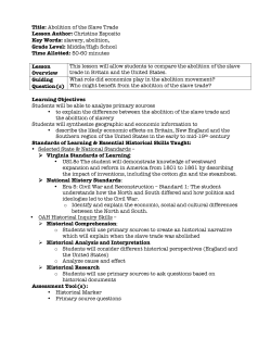 Lesson 2 Plan - Abolition of Slave Trade with Resources