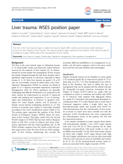 Liver trauma: WSES position paper