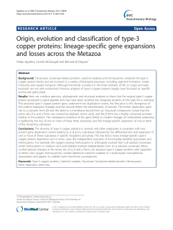 Origin, evolution and classification of type-3 copper proteins