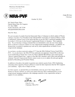 October 30, 2014 Mr. Patrick Henry Hays Patrick Henry Hays for