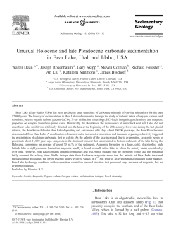 Unusual Halocene and Late Pleistocene Carbonate Sedimentation