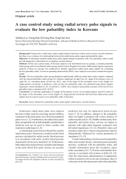 A case control study using radial artery pulse signals to evaluate the
