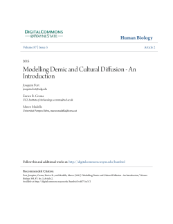 Modelling Demic and Cultural Diffusion - An Introduction