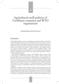 Agricultural tariff policies of Caribbean countries and WTO