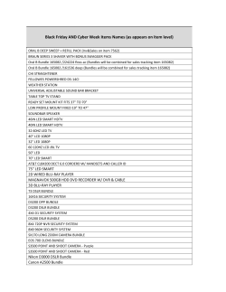 Black Friday AND Cyber Week Items Names (as appears on item