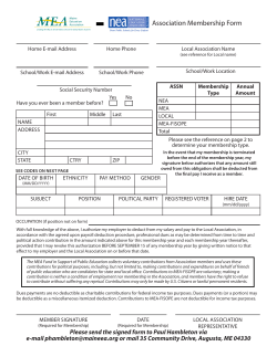 Association Membership Form - Maine Education Association