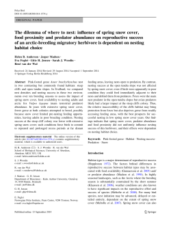 Anderson, Madsen et al 2014 influence of spring snow, food and