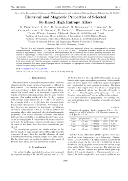 Electrical and Magnetic Properties of Selected Fe