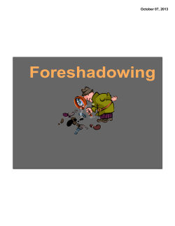 Foreshadowing - Plain Local Schools