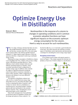 Optimize Energy Use in Distillation