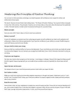 Mastering the Principles of Positive Thinking